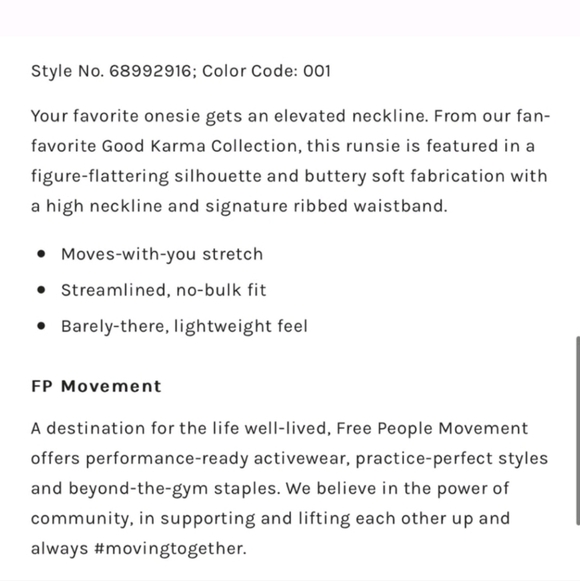 Free People Good Karma Runsie Black Stonewash - Picture 4 of 11